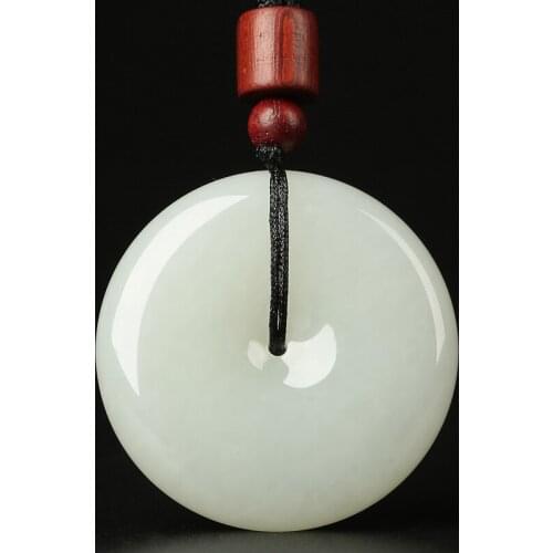 Hetian Ping'an Buckle Jade Drop Hanging Rope Festival Gift of Big Jade Peiyu Brand for Men and Women