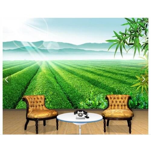 Customized photo wallpaper 3d murals wallpapers Tea garden bamboo mural living room landscape paintings wall papers decoration