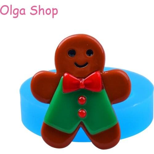 JYL192 34.2mm Christmas Gingerbread Man Silicone Mold - Cake Decoration, Fondant, Resin, Cookie Biscuit, Candy, Gum Paste, Soap