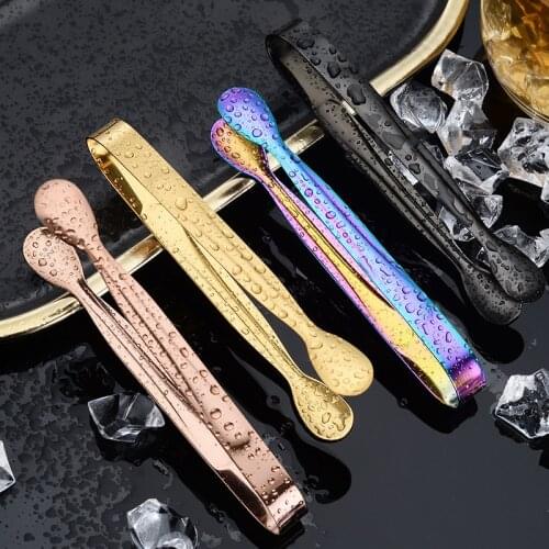 Stainless Steel Square Sugar Ice Clip Round Head Ice Clip Bar Ice Clip Restaurant Towel Clip Food Clip