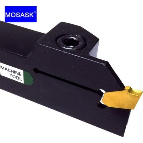 MOSASK ZQ Left CNC Groove Cutter 20 25 Arbor CNC Lathe SP 200 300 Carbide Blade External Turning Cut-Off Grooving Tools