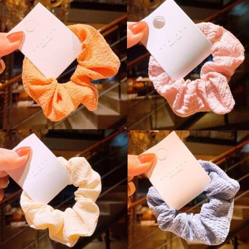 8pcs/Set Cute French Elastic Hair Ties Bands for Girls Women Foam Cotton Scrunchies Ponytail Holder Hair Accessoris