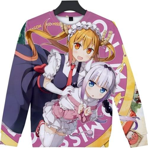 Miss Kobayashis Dragon Maid Kobayashi Toru Kanna 3D autumn and winter Holiday passionate Men/Women casual Kawaii Style Round