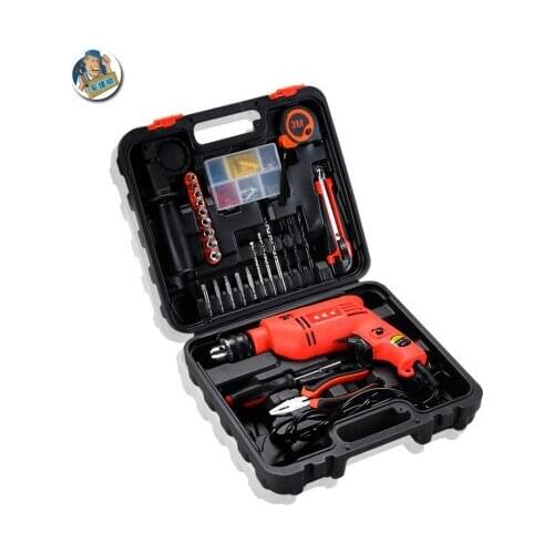 An Jieshun Hardware Tool Set Household Multi-function Woodworking Toolbox Electrician Repair Combination Set With Electric Drill