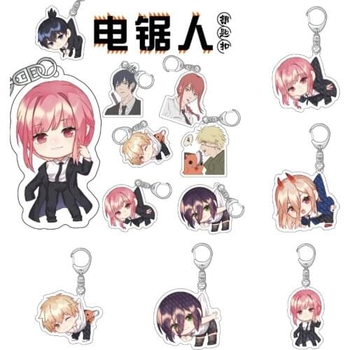 2021 New Anime Chainsaw Man Pochita Cosplay Key Chains Two-Sided Keychain Acrylic Pendant Keyring Prop Gift For Friend