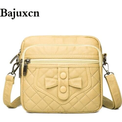 2021 summer new female bag multi-zipper mini washed soft leather small square bag luxury designer shoulder messenger bag beige