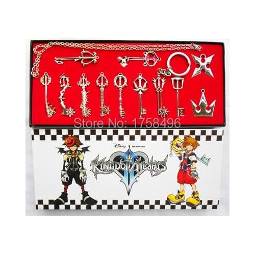 Kingdom Hearts Anime Cosplay Necklace Pendants Keychain 12 Pieces/Box New Arrival