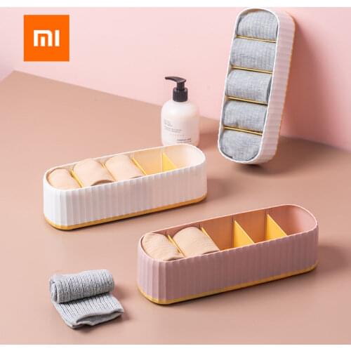 Xiaomi Dormitory Closet Organizer for Socks Panties 5 Grids Home Separated Underwear Storage Box Drawer Compartment Save Space