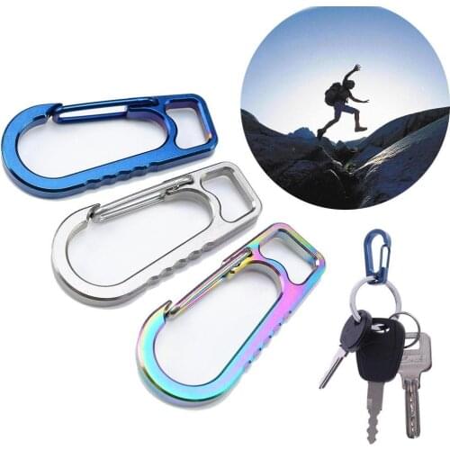 Outdoor EDC Titanium Carabiner Snap Spring Clips Hook Camping Survival Keychain