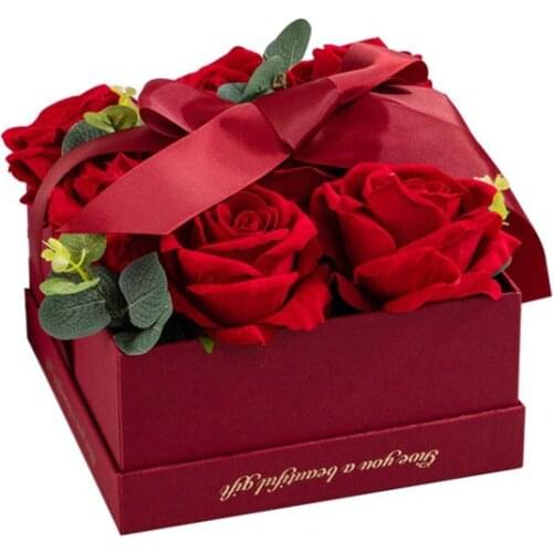 1PC PVC Translucent Gift Box Mysterious Rose Flower Eternal Luxury Hand Satin Packing Box Mothers Day Romantic Valentines Day