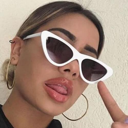 Cute Sexy Cat Eye Sunglasses Women Retro Brand Designer Candy Color Small Frame Sun Glasses Clear Pink Luxury Women Shades