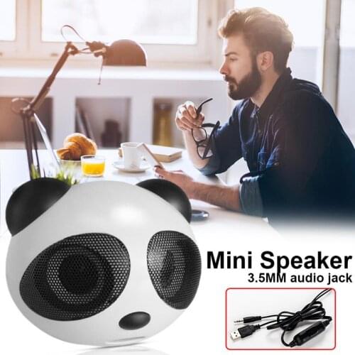 Portable Speakers Cute Panda Mini Computer USB 2.0 Small Speakers Notebook Desktop Computer Speakers Subwoofer Speakers