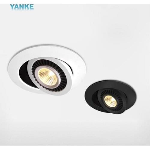 Dimmable spotlight led embedded downlight ceiling light cob household living room spotlight can be rotated to adjust the angle