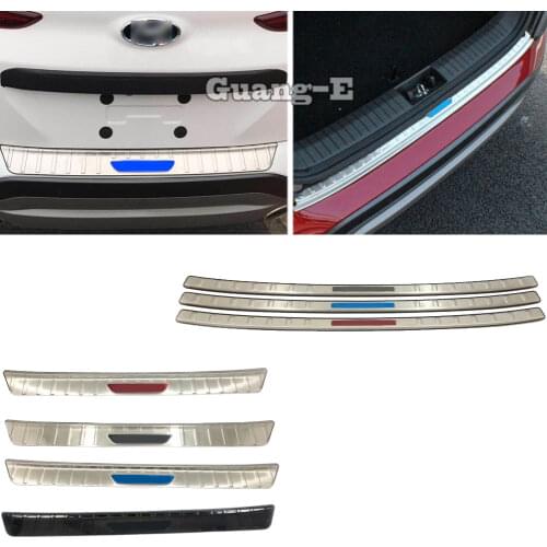 For Hyundai Kona Encino Kauai 2017 2018 2019 2020 Stainless Steel Back Rear Pedal Door Scuff Plate Frame Outside Threshold Trunk