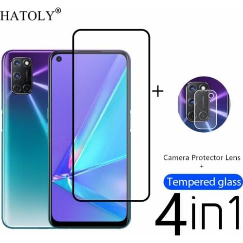 4in1 Protective Glass For OPPO A72 Tempered Glass For OPPO A72 A52 A53 A32 A15 A5 A9 Camera Screen Protector Film For OPPO A72