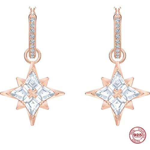 2020 New Fashion Charm Sterling Silver Original 1:1 Copy, Simple Stars Fashion Charm Wild Earrings Women Luxury Jewelry Gifts