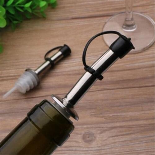 1PC Stainless Steel Red Wine Pot Bottle Cork Plug Olive Pourer Dispenser Oil Bottle Spout Pourer/Mouth with Stopper Flask Dry