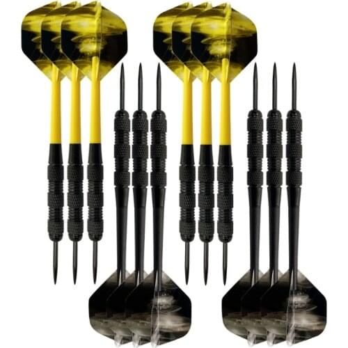 12pcs Professional Darts Steel Tips Nylon Shafts PET Flight for Electronic Dartboard Games