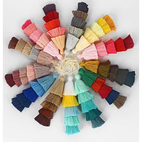 2pcs BOHO Long Colorful Cotton Five Layers Tassel For Necklace&Key Ring&Bag ect Making DIY Fashion Jewelry Accessories