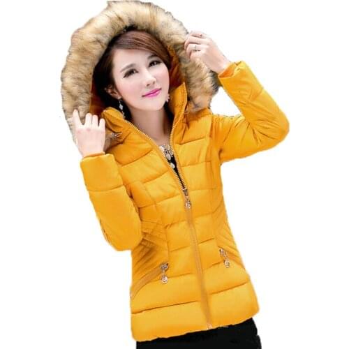 2019 Faux Fur Parkas Women Down Jacket Plus Size Womens Parkas Thicken Outerwear hooded Winter Coat Female Jacket Cotton padded
