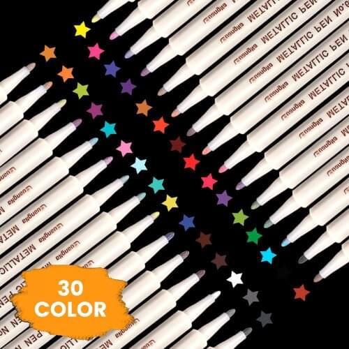 30 Pcs/Set Double Head Fluorescent Highlighter Pen Markers Pastel Drawing Pen for Student School Office Supplies Cute Stationery