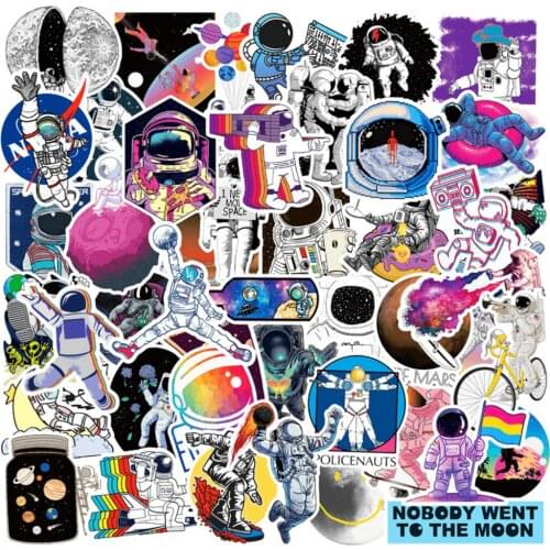 50PCS Kawai Cartoon Stickers Space Astronaut Stickers Due To Luggage Car Sticker Such As Toy Gift Stickers