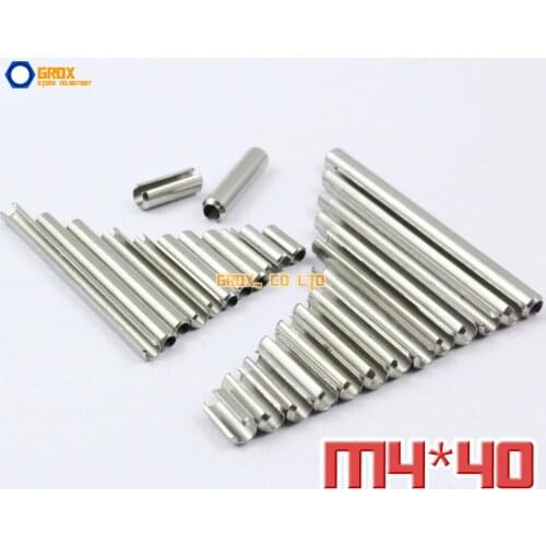 50 Pieces M4 x 40mm 304 Stainless Steel Slotted Spring Tension Pin Sellock Roll Pin