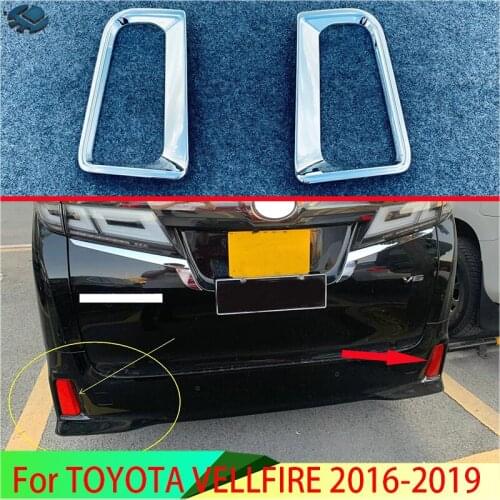 For TOYOTA VELLFIRE 2016-2019 Car Accessories ABS Chrome Rear Reflector Fog Light Lamp Cover Trim Bezel Frame Styling Garnish