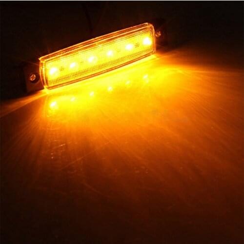 Auto Car Side Sign Taillights Buses Trailers Lamp Wagons Durable ABS Material Yellow 6SMD 24V 10pcs Trucks 6 LED