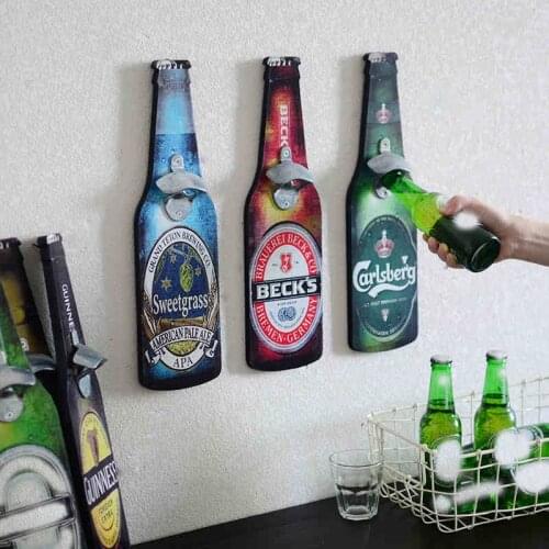 Wooden Wall Bottle Opener Retro Beer Bottle Opener Wall Hanging Cafe Bar Restaurant Vintage Style wall Pendant Retro Home Decor