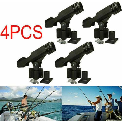 2021 4pcs Fishing Support Rod Holder Bracket Kayaking Yacht Fishing Tackle Tool 360 Degrees Rotatable With Screws For Boat