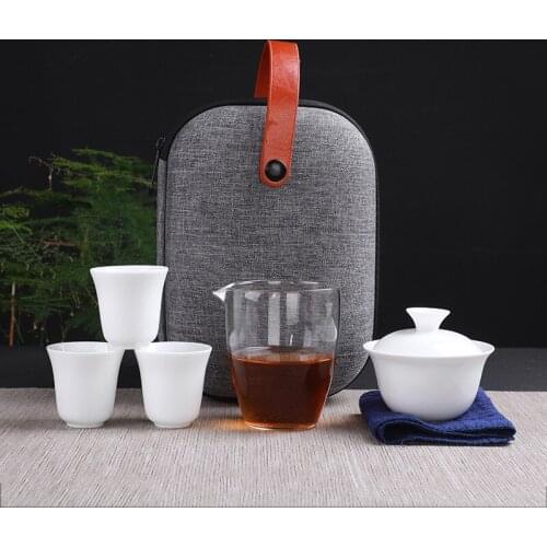 Japanese Teapot Ceramic Filter Teapot Travel Tea Set Portable Quick Cup Office Flowing Cup Small Tea Tea Set Free shipping