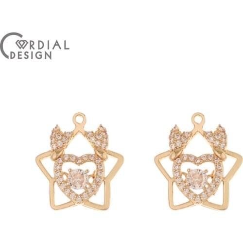 Cordial Design 30Pcs 17*19MM Jewelry Findings & Components/DIY Earrings Making/CZ Charms/Hand Made/Pendant/Jewelry Accessories