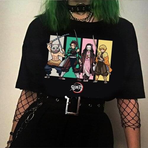 Anime Demon Slayer T-Shirt Tanjiro Kamado Nezuko Clothes Tops Tees Camiseta Camiseta