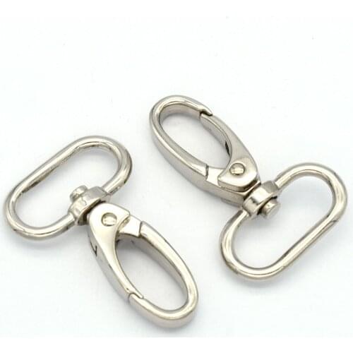 Silver Swivel Clasp Zinc Alloy Swivel Dog Hook Lobster Clasp Purse Hardware Push Gate Swivel Snap Clips Trigger Snap Hook Clasp