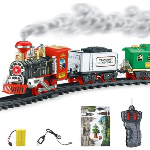 Bricks City High Speed Steam Train Toy Car Vehicles Retro Steam Train Toy car Remote Control Train kids Toys Set For Boys Gifts