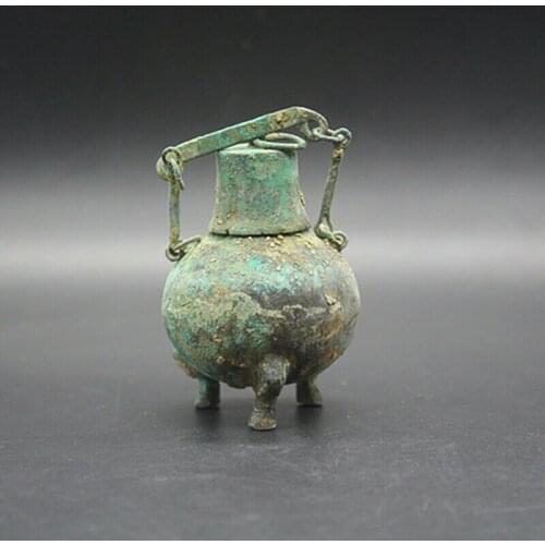 Chinese FOLK old bronzes Bronze tripod pot
