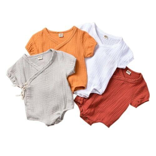 Baby Clothes Romper Newborn Kids Baby Boys Girl Solid Short Sleeve Romper Jumpsuit Outfits Playsuit