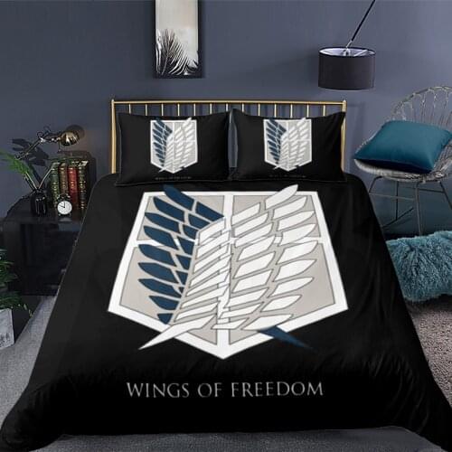Anime Attack on Titan 3D Printed Comforter Bedding Set Duvet Cover Sets Pillowcases Bedclothes Bed Linen Queen King Single Size
