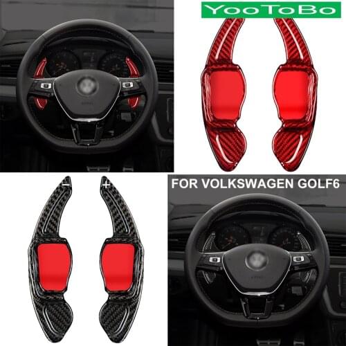Forged Carbon Fiber Steering Wheel Paddle Shifter Extension For Volkswagen Golf6 MK6 Tiguan Cross Lavida Scirocco R36 R20 Tourag