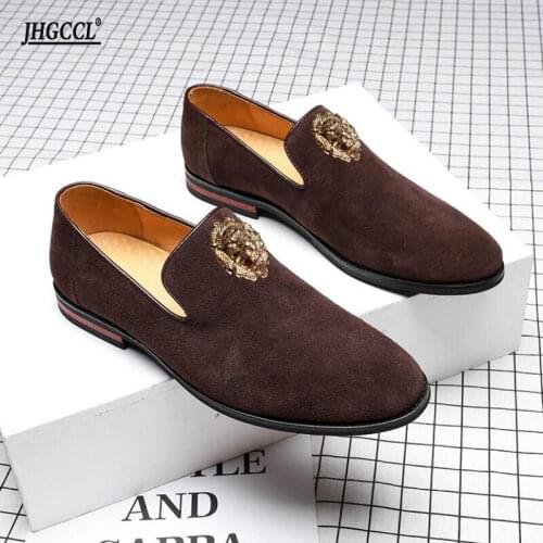 New mens casual shoes high quality cowhide flat shoes trend versatile slats lace-up flats crease resistant casual shoes A13