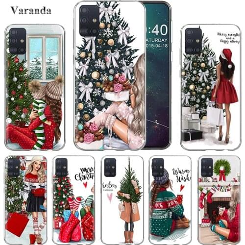 Soft Coque For Samsung Galaxy A51 A71 A72 M51 M30s A41 A31 A21s A11 M31 M21 M51 Phone Case Capas Fashion Girl Christmas Tree