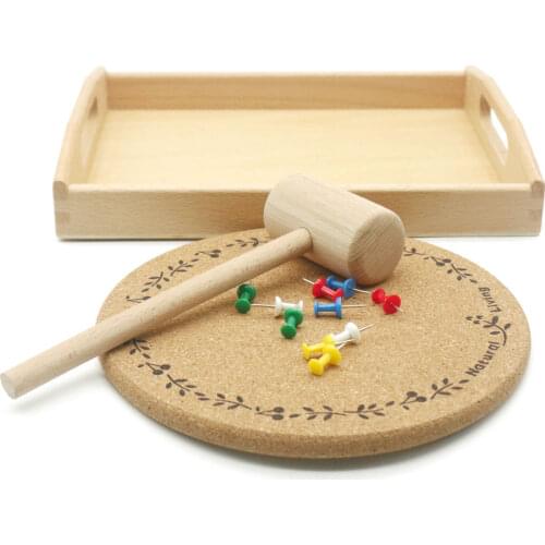 Montessori Hammer Nails Set with Wooden Tray Practical Life Material Montessori Toys For 3 Years Old Sensory Teaching ME1144H