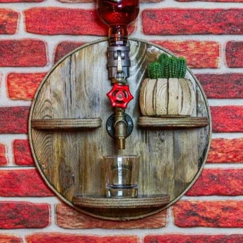 Wall Hanging Dispenser , Handcrafted Whiskey Dispenser , Bottle Holder, Pipe Dispenser, Steampunk , Rustic Style , Drink Liquor