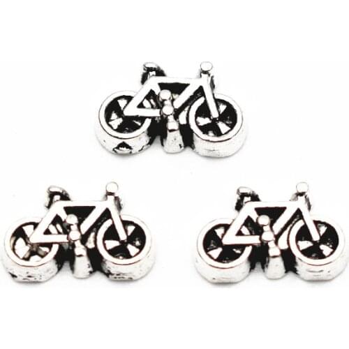 Wholesale 10pcs/lot vintage bicycle floating charms Alloy charms living glass memory lockets diy jewelry
