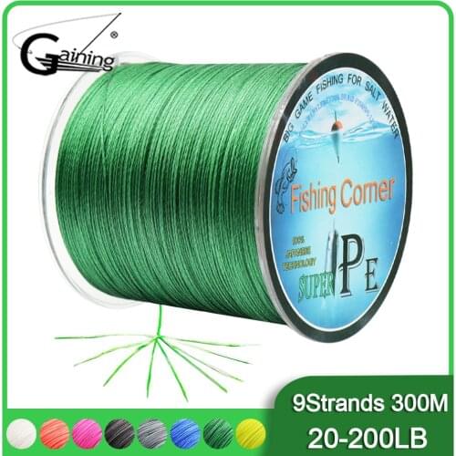 Braided Fishing Line 9 Strands 300M 8 Colors Multifilament Fishing Wire for Carp Fishing 20 30 45 60 85 110 130 150 170 200LB