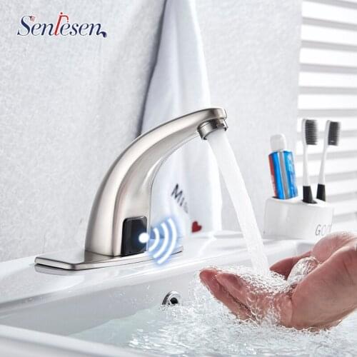 Senlesen Sense Faucet Basin Sink Water Tap Mixer Faucet Single Hole Deck Mounted Basin Bathroom Faucet