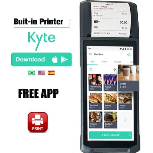 The Point of Sale For Android System Come with Bluetooth Barcode Scanner and Thermal Printer Handheld POS Machine All in One PDA