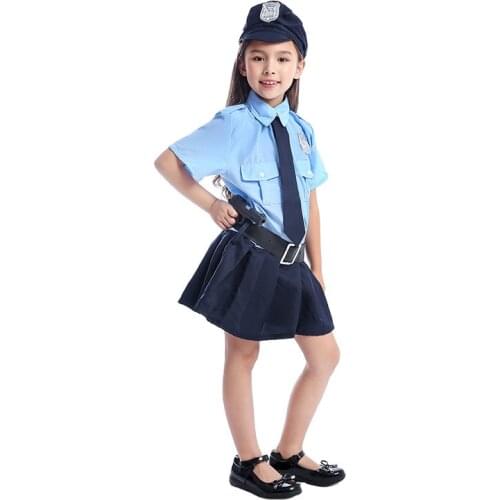 Police Officer Uniform Tiny Cop For Girls Halloween Costume For Kids Carnival Performance Show Cool Gift For Child