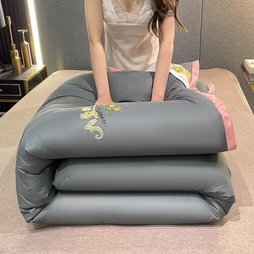Four Seasons Quilt Duvets Spring Comforters Soybean Fiber Cotton Goose Down Silk Velvet blanket filler Air Conditioner Quilt